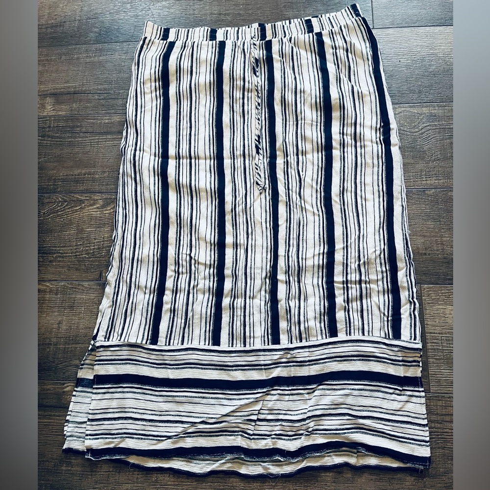 Apt. 9 Navy and White Striped Maxi Skirt